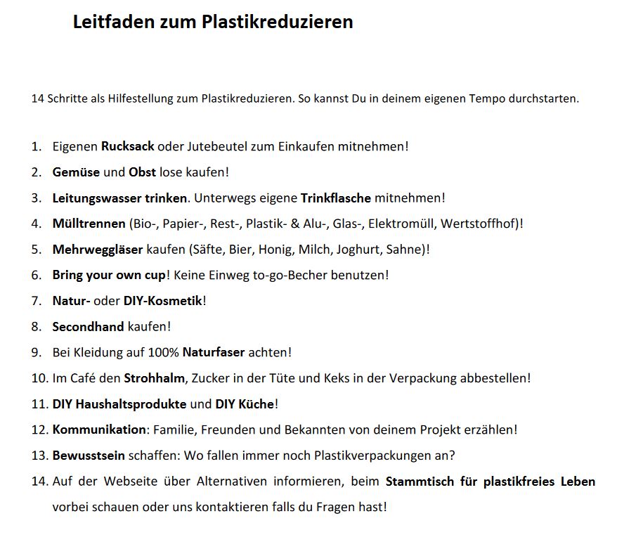 Leitfaden für plastikfreies Leben