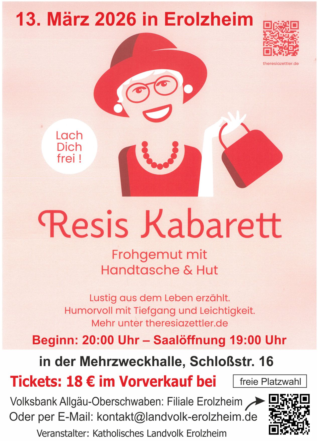 Flyer zur Veranstaltung Resis Kabarett am 13.3.2026